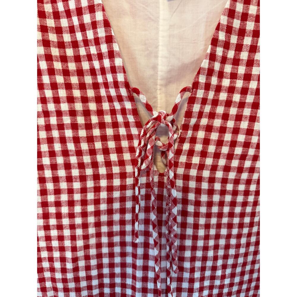 Abercrombie & Fitch Red Gingham Mini Dress Sz LP NWT - Picture 2 of 7